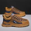 Leather Surface Autumn and Winter New Outdoor Labor Insurance Shoes Casual Sports Thick-soled Wear-resistant Tide Shoes