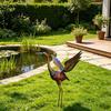 Rostfeste Outdoor-Figur Reiher-Design Metallstatue, Handgefertigte Hofkunst-Dekoration, Wetterfeste Gartenfigur für Terrasse Rasen
