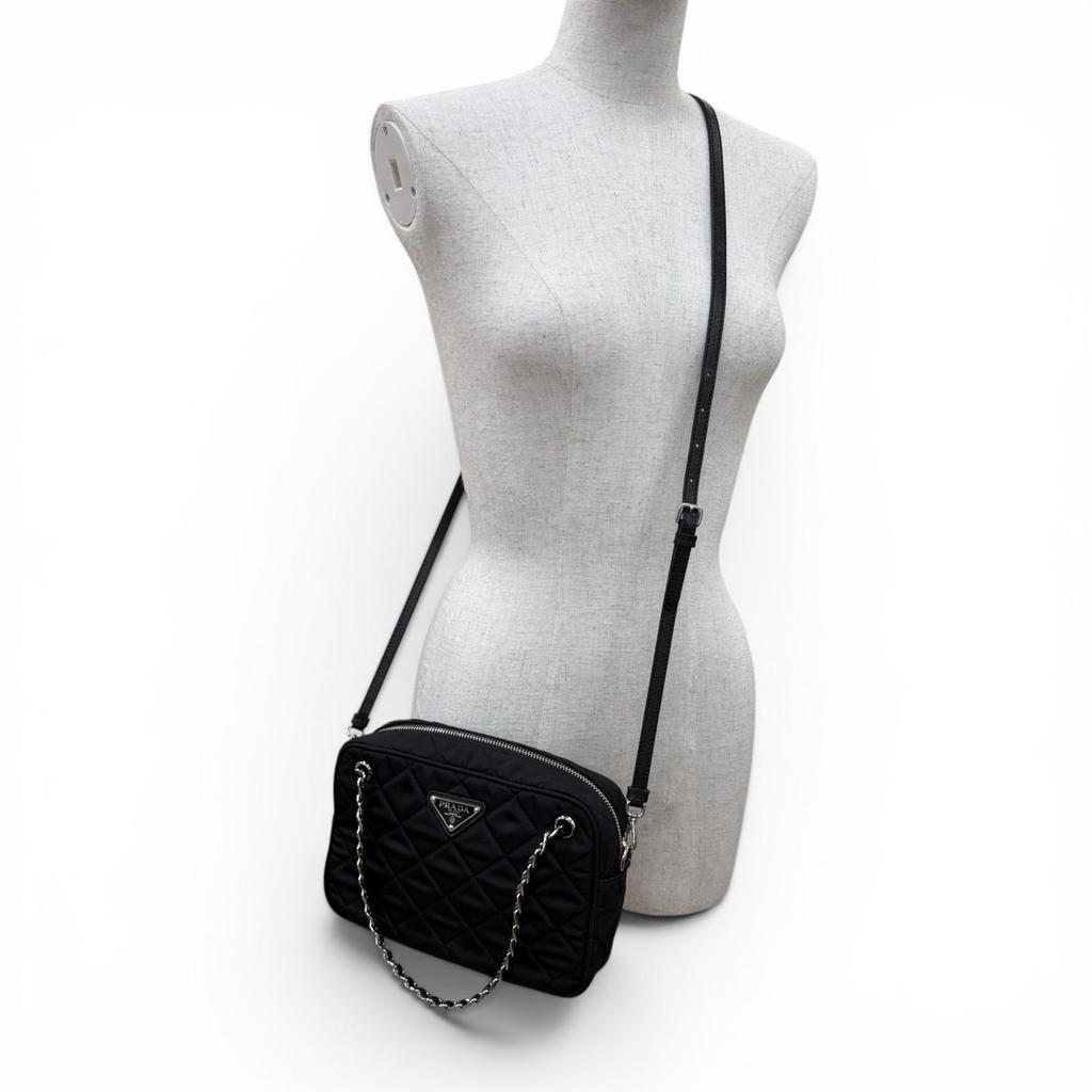Excellent PRADA Shoulder Bag test input Triangle logo 2-way handbag 1BH910 Used