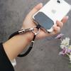 Phone Lanyard Short Wrist Band Thicken Braided Strap Coarse Nylon Lanyard Strap Wrist Chain Pendant Anti-Lost Rope Metal Button