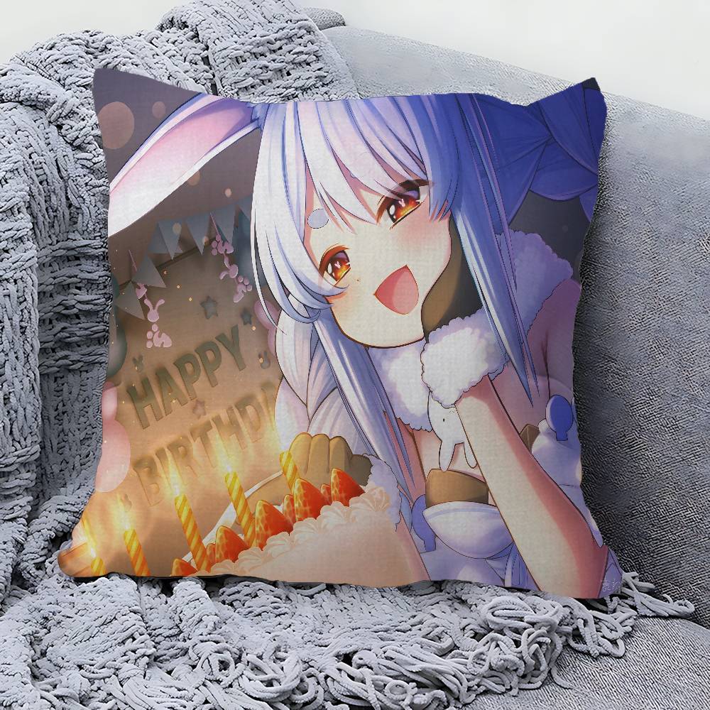 Game Hololive Usada Ppekora Pillow Covers Cartoon Sofa Decorative Home Doublesided Printing Short Plush Cute Cushion Cover