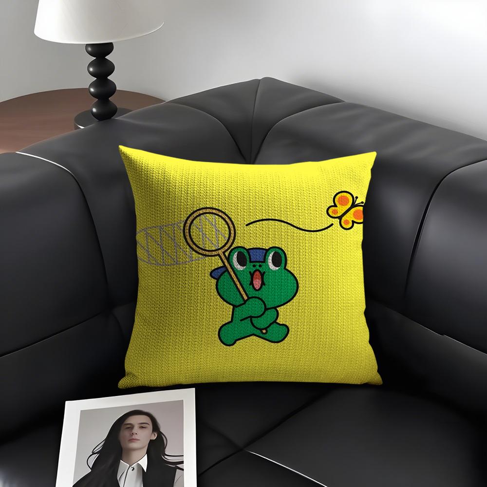 

LLEONARD Cartoon Cushion Cover Natural Linen Organic Fabric DoubleSided Printing Sofa Home Decor Gift Pillow Case 30x30cm