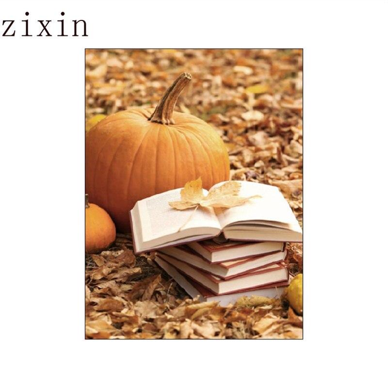 Autumn Forest Pumpkin Maple Leaves Landscape PosterWall Art Canvas Painting Squirrel  and Painting Wall Posters Livingroom Decor