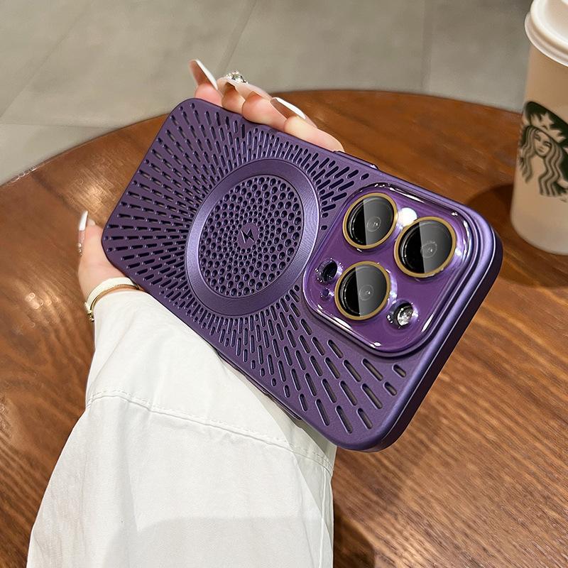 Car Magnetic Suction Suitable for Apple 16promax Mobile Phone Case IPhone 15 New Cooling 13 Simple 12 Anti Fall Men