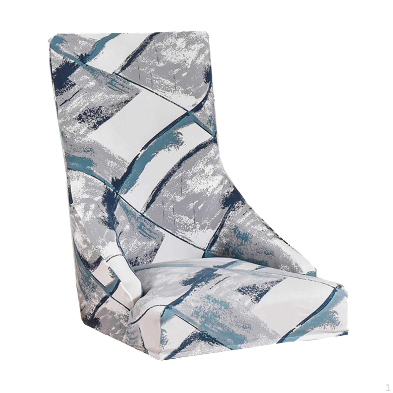 Polyester Wingback Cover Comfortable Stretchable Cushions for Banquet Dining Room Flowing Cloud