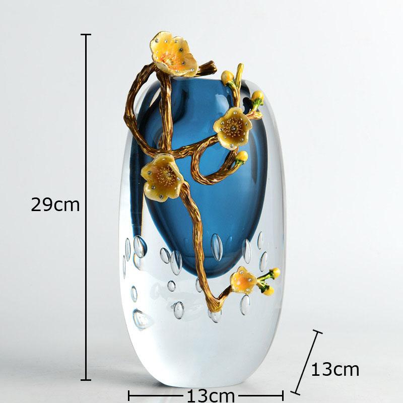 Enamel Colored Ocean Heart Glass Vase Desk Decoration Flowers Arrangement Transparent Blue Floral Vases Room Aesthetic Decor