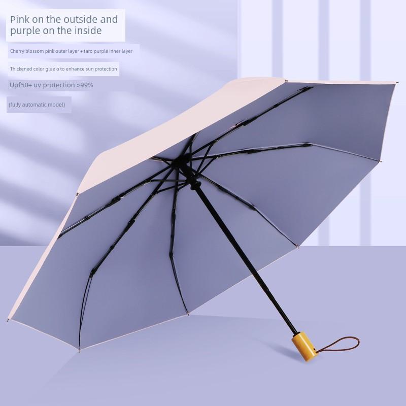 High-Quality Colorful Plastic Folding Umbrella, Compact and Portable, Dual-Purpose for Sun and Rain, Sunshade, Uv Protection, Sun Umbrella for Men