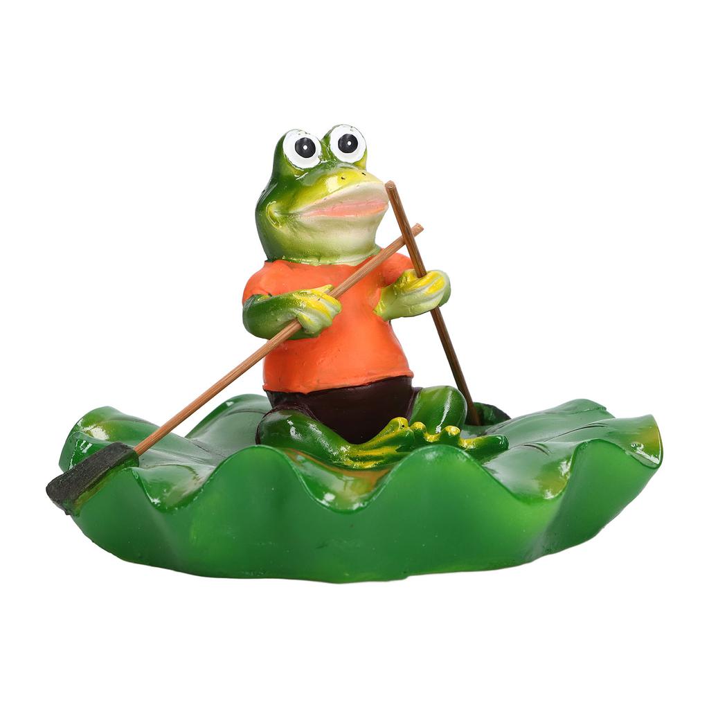 Simulation Resin Floating Lotus Leaf Frogs Ornament Fish Pond Fountain Landscape Decor