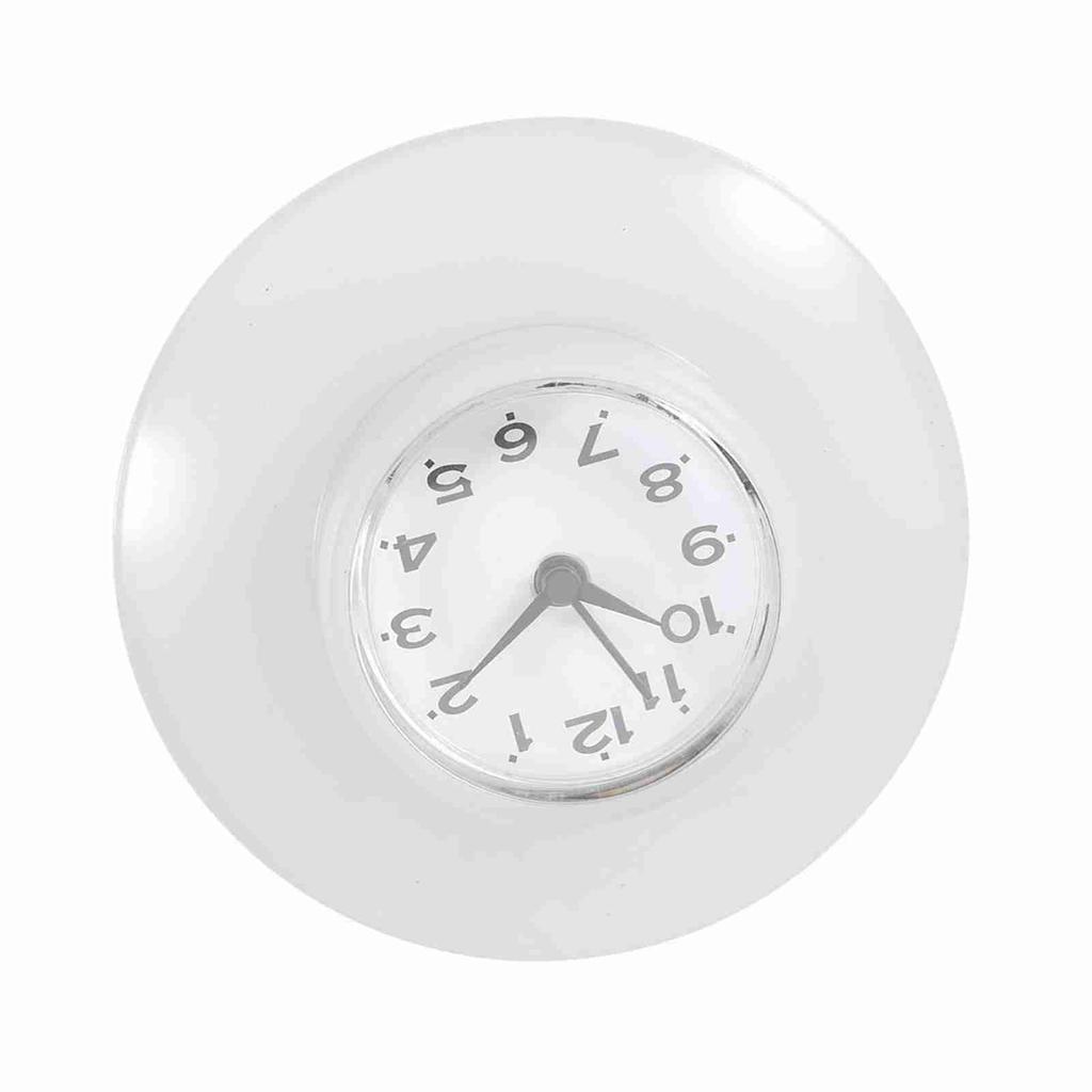 Bathroom Kitchen Mirror Suction Wall Clock Shower Waterproof Quartz Clocks Decoration White