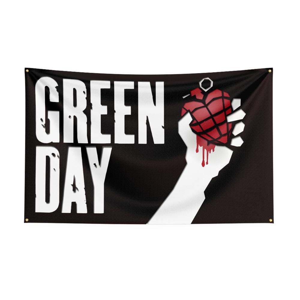 Ggreen Day Flag Rock Music Band Banner Hd Printing Tapestry Exhibition Music Band Fans Garage Decor