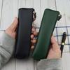 PU Leather Pen Holder Brass Snap Closure Fine Stitching Cute Pencil Storage Pouch for Kids Student School Office Stationery Gifts