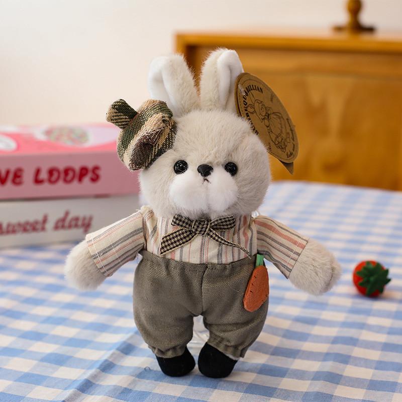 Toy Plush Rabbit Doll Clothes Couple Key Chain Backpack Accessory Gift Birthday