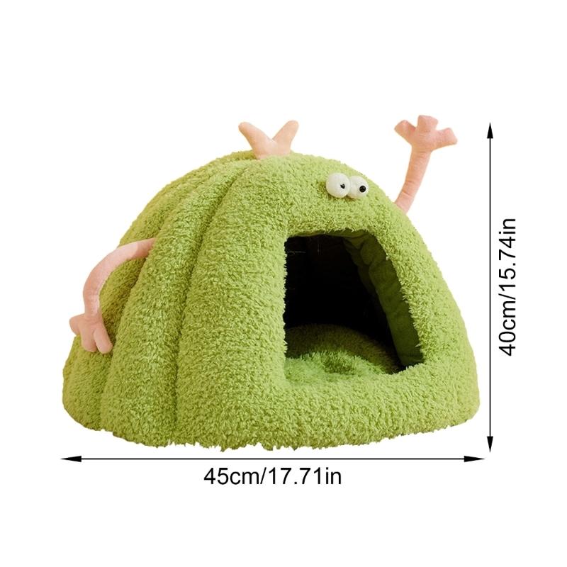 Cartoon Theme Pet Bed Warm Shelter House For Dog Cats With Semi Enclosed Design Cold Weather Pet Cave Home Decoration