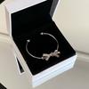 Minimalist Butterfly Bangle Bracelet For Women With Silver Plating And Sparkling Cz For Summer