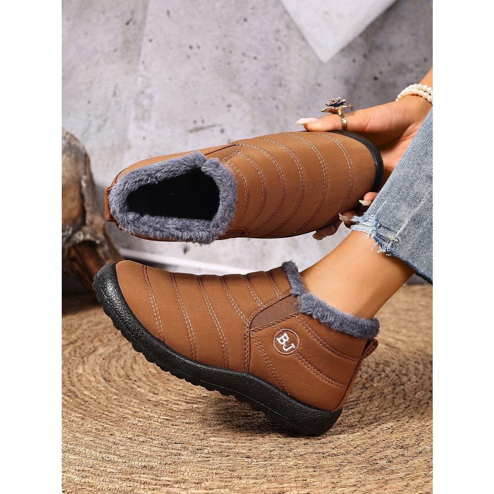 

Непромокаемые женские зимние ботинки, теплые зимние плюшевые полусапожки, новая утолщенная нескользящая повседневная обувь на плоской подошве 46 оранжевый