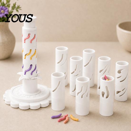 Modular Clay Molds Bloom Maker, Flower Shaping Tool with 9 Sleeve Patterns, 3D Polymer Printed DIY Stackable Press Molding Kit for Handmade