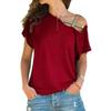 European & American Casual Slant Shoulder Irregular Short Sleeve Women's T-Shirt - Summer Fashion Trend