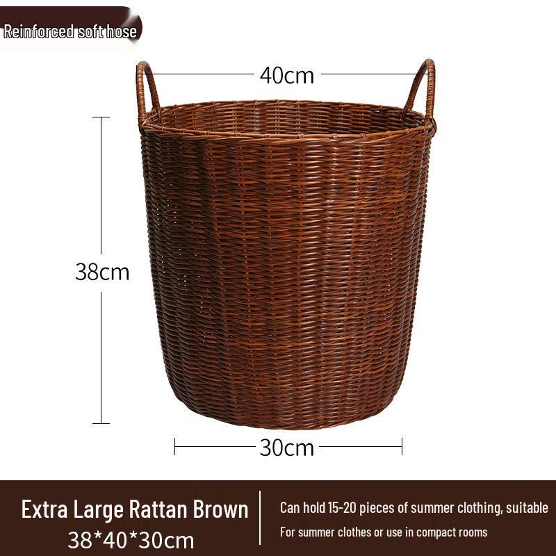 Lux Woven Rattan Laundry Basket - Elegant Clothes Storage Solution
