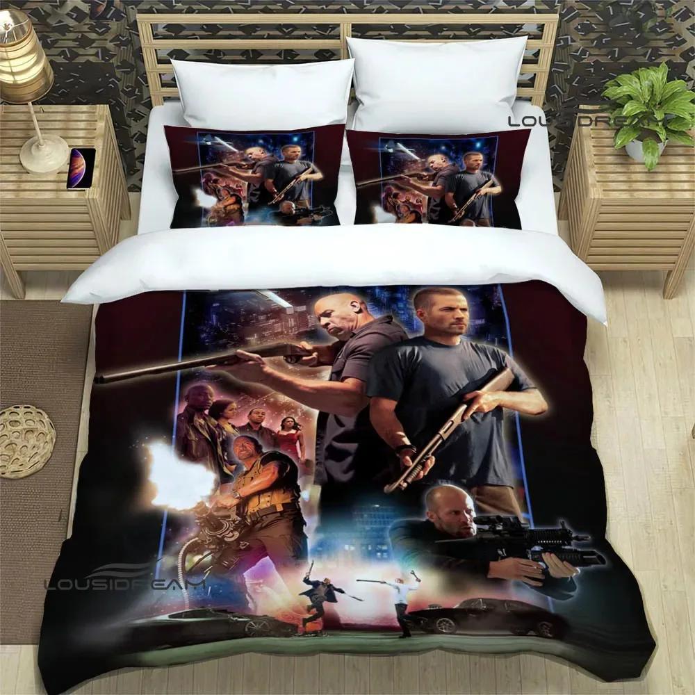Set da letto stampato Fast & Furious set di biancheria da letto squisito set copripiumino copriletto set da letto lusso regalo di compleanno
