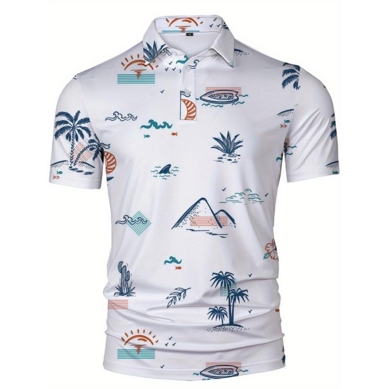Summer Men's Polo Shirt 3D Print Pattern Breathable Lightweight Casual Fashion Outdoor Beach Men's Clothing