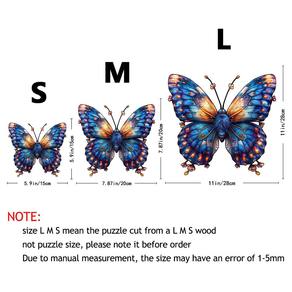 Butterfly Picture Animal Wooden Puzzle Delicate A3 A4 A5 3D Shaped Wooden Crafts Holiday Gift Puzzle Adult Stress Relief Toy