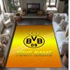 Borussia Dortmund Bedruckter Kristall-Samt-Teppich Rutschfester Kristall-Samt-Teppich für Sofa, Schlafzimmer, Innenbereich, Heimdekoration