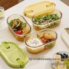 Microwave Safe Glass Lunch Box with Compartments - Ideal for Students and Office Workers