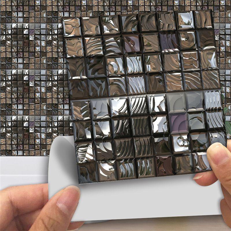 Abstract Mosaic Ceramic Tile Sticker For Home Renovation Waterproof Kitchen And Bathroom Decoration
