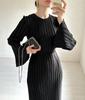 2024 Autumn Pleated Trumpet-Sleeve Midi Dress for Women