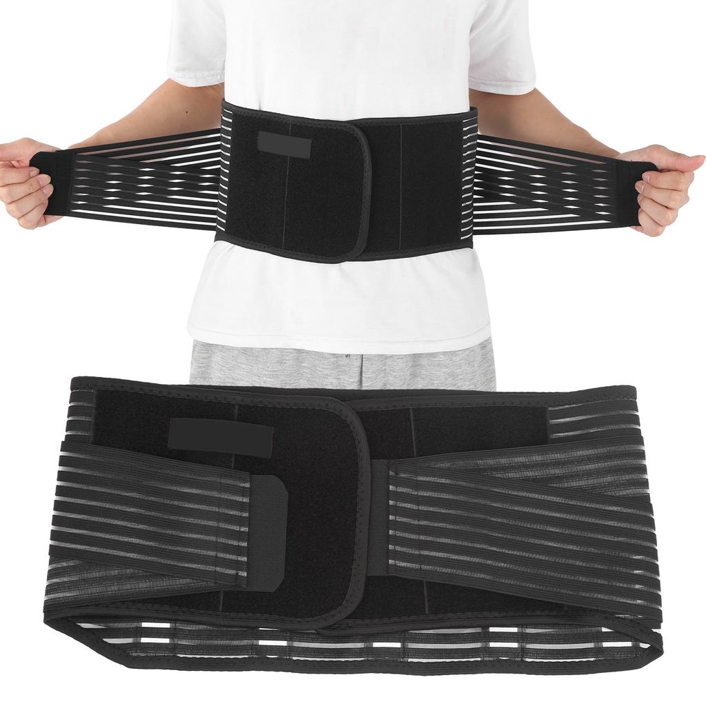 Breathable Waist Protection Compression Steel Plate Back Support Belt Lumbar Fixed BeltL Black