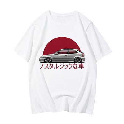 Jdm Car T Shirt Unisex Guy Large O-Neck High Quality Unisex Graphic Tshirts Harajuku New Arrival Cool Automotive Japanese Streetwear