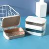 Portasapone da bagno con coperchio, contenitore per sapone in plastica per la casa, mantiene il sapone asciutto, portasapone da viaggio portatile, contenitore per sapone.