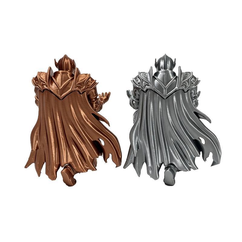3D Printed Kneeling Knight Pen Holder Dark Fantasy Medieval Warrior Statue Desktop Organizer Plastic Stand Home Office Decor