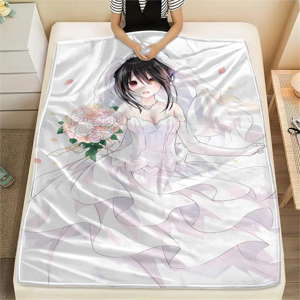 1PC Kurumi Print Flannel Blanket, High quality All Seasons, Home Decor, Warmth and Comfort, Perfect for Christmas Gifts