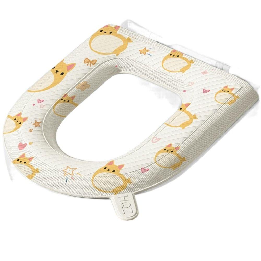 Waterproof Toilet Seat Cushion With Handle Toilet Pad Universal Cute Toilet Seat Cover  Lavatory