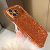 Popular Orange Glitter Rhinestone Bling Phone Case For iPhone 17 Pro Max Air 11 12 13 14 15 16 ProMax Shining Back Cover