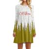 Fashion Christmas Tree Pattern Women Mini Dresses Autumn Winter Long Sleeve 3d Print