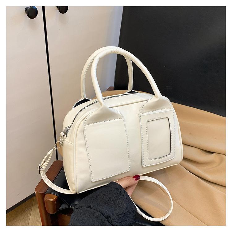 Korean version of retro portable Boston bag women's 2025 early spring new niche fashion foreign style versatile shoulder messenger bag
