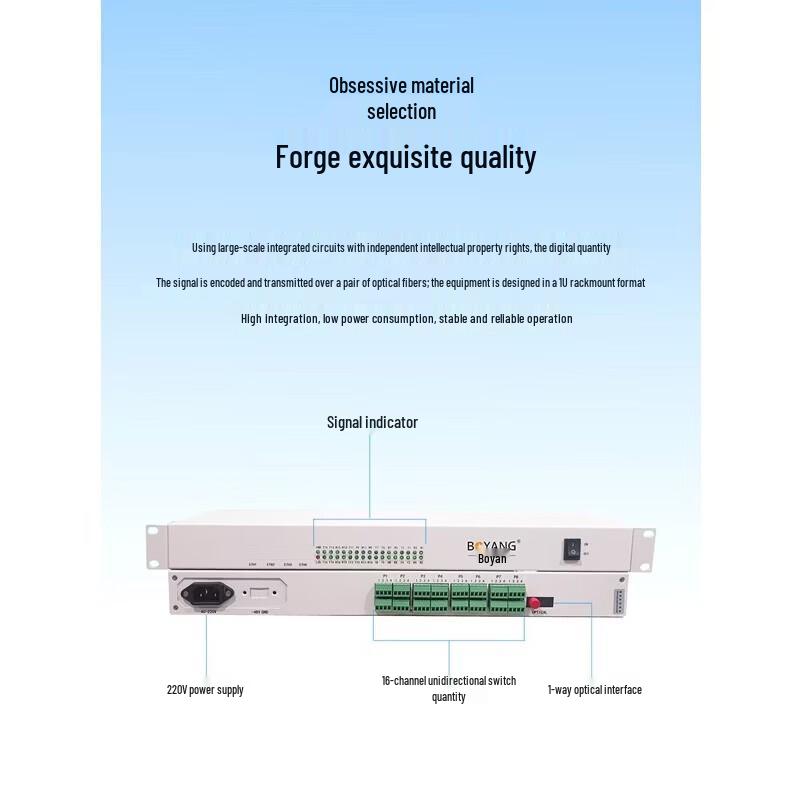 BOYANG 16-Channel Unidirectional Switch Signal Fiber Optic Transceiver