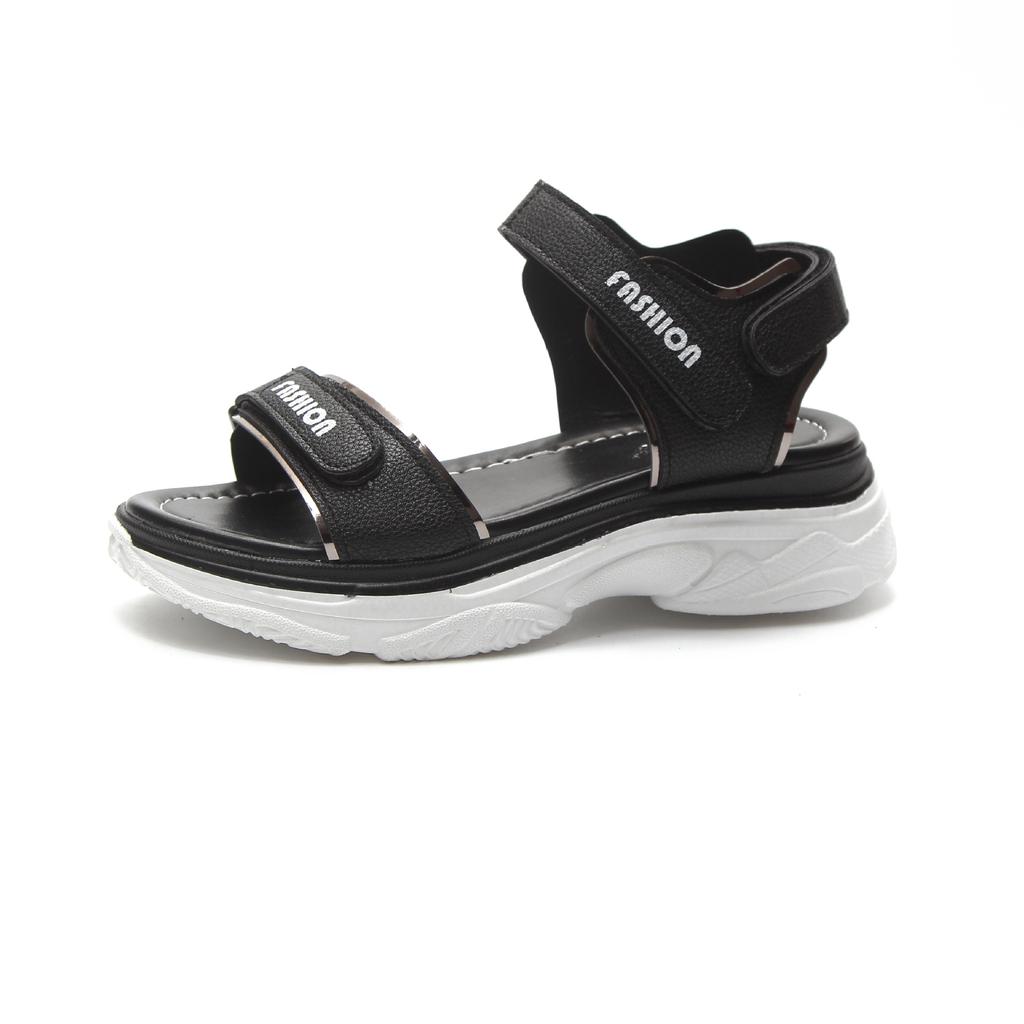 Sandals Women's Summer Flat Casual Student Muffin Shoes Velcro Flat Heel Sports Sandals Women