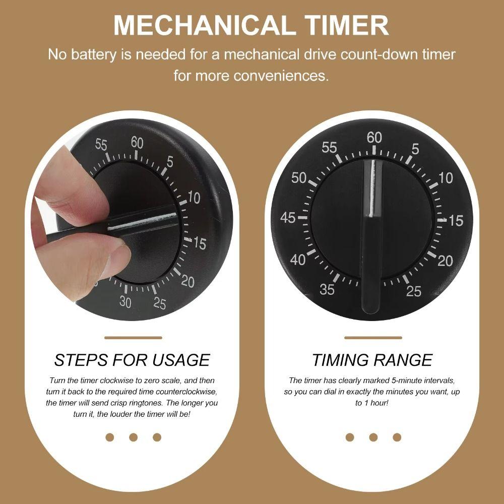 60 Minute Kitchen Timer Round Countdown Timer Visual Reminder Cooking Timer  Study Office