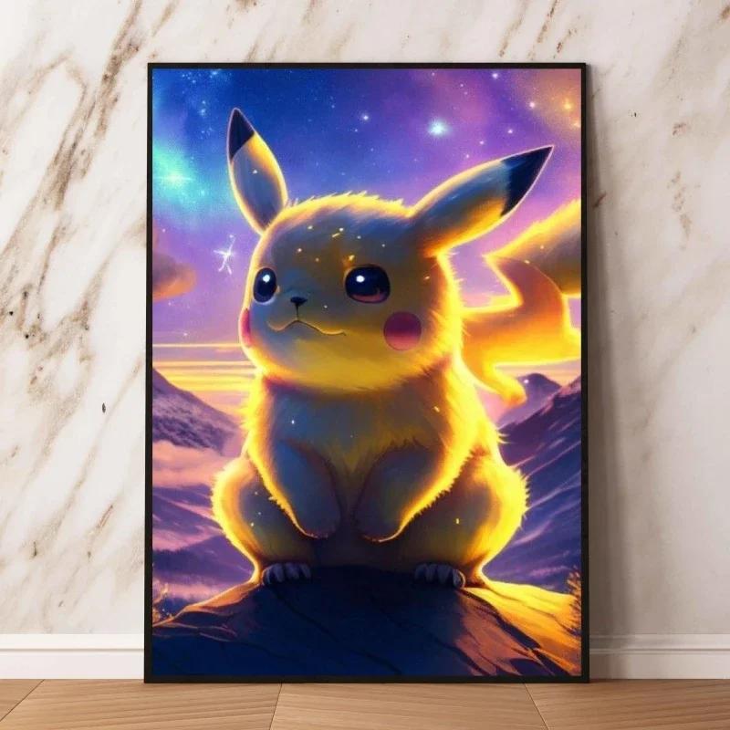 Pikachu Canvas Prints Cute Anime Poster Decor Paintings Modern Living Room Cartoon Character Picture Wall Decor Gifts