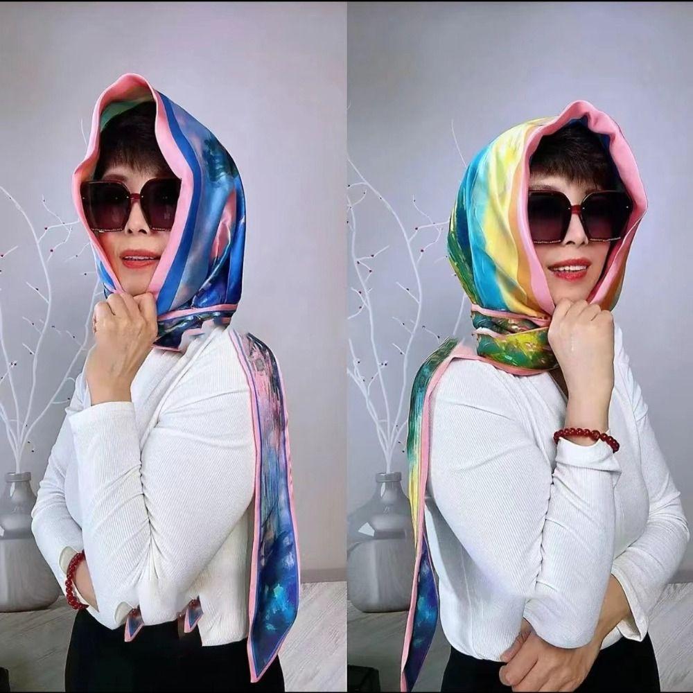 Sonnenschutz Baotou Hut Simulationsseide Kopftuch Mode Hijab Mütze Frauen