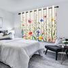 Wildflowers Floral Green Plants Window Curtains Blackout Washable Polyester Fabric Bedroom Living Room Home Decor Curtain 2 Pcs