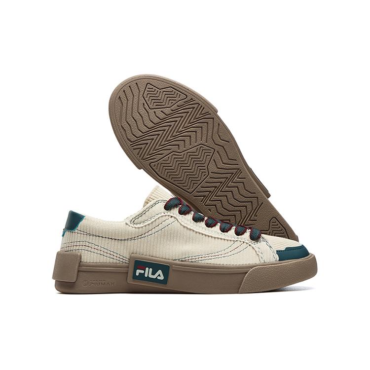 Fila Fusion POP Low Top Skateboard Shoes Men's Beige White Blue (Unisex) Skateboard Shoes T12M218204FAS