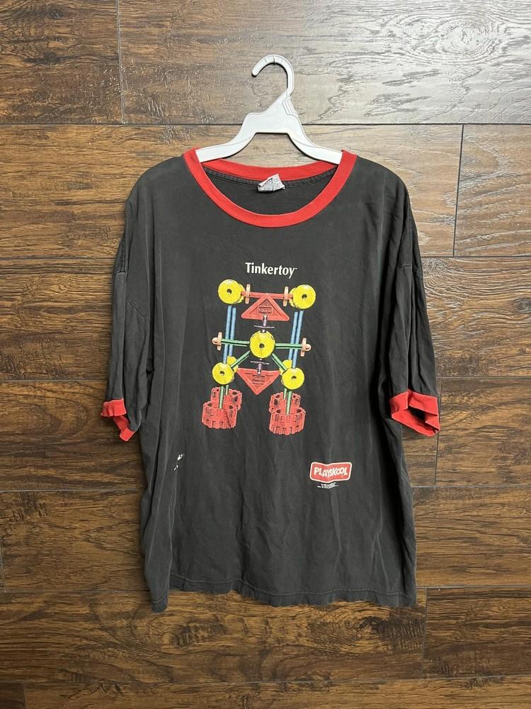 Винтажная футболка Playskool Tinkertoy Ringer Tee Стэнли ДеСантис Унисекс XXXXL