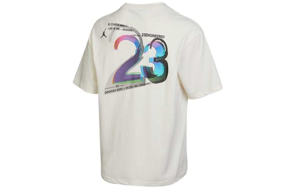 Jordan T Shirts Men's White Crew Neck Moderate Straight Fit DM1419-901