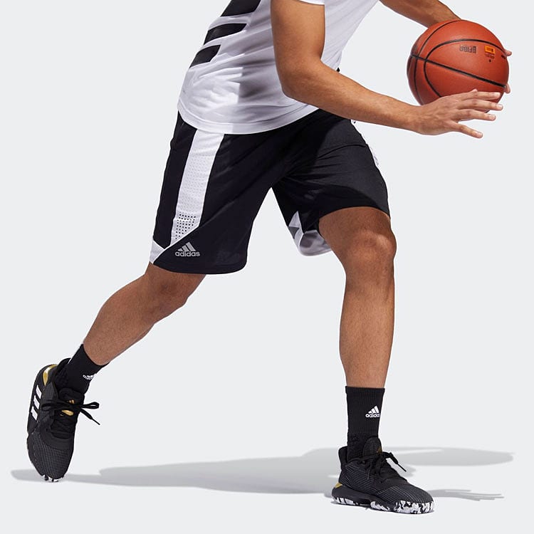 adidas Basketball Shorts Men's Black Moderate Straight Fit Pants DZ5819