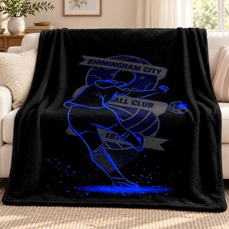 Birmingham City FC blanket Flannel Blanket Soft Cozy Plush Throw for Sofa Bed Lightweight Home Decoration Outdoor camping