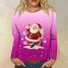 Women's Loose Comfortable Casual Fashion Round Neck Christmas Print Long Sleeve Hoodie